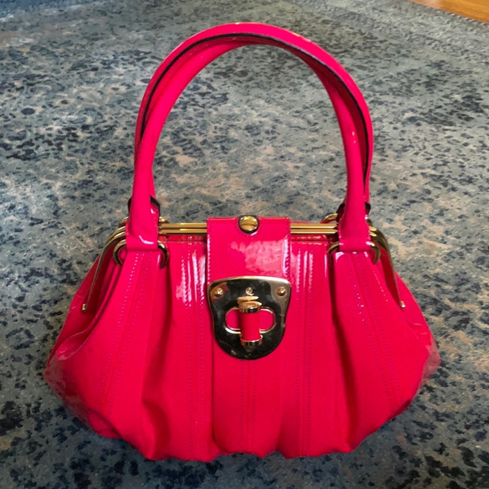 Alexander McQueen Patent Leather Pink Elvie bag